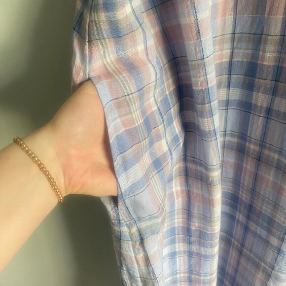 J. Jill Love Linen Rain Drop Multi Sleeveless A Line Shift Maxi Dress Medium - Picture 8 of 10